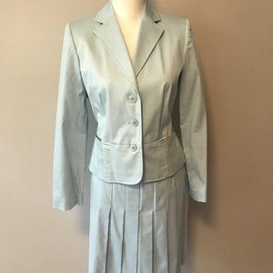 Petite Sophisticate Lt. Blue Blazer and skirt set